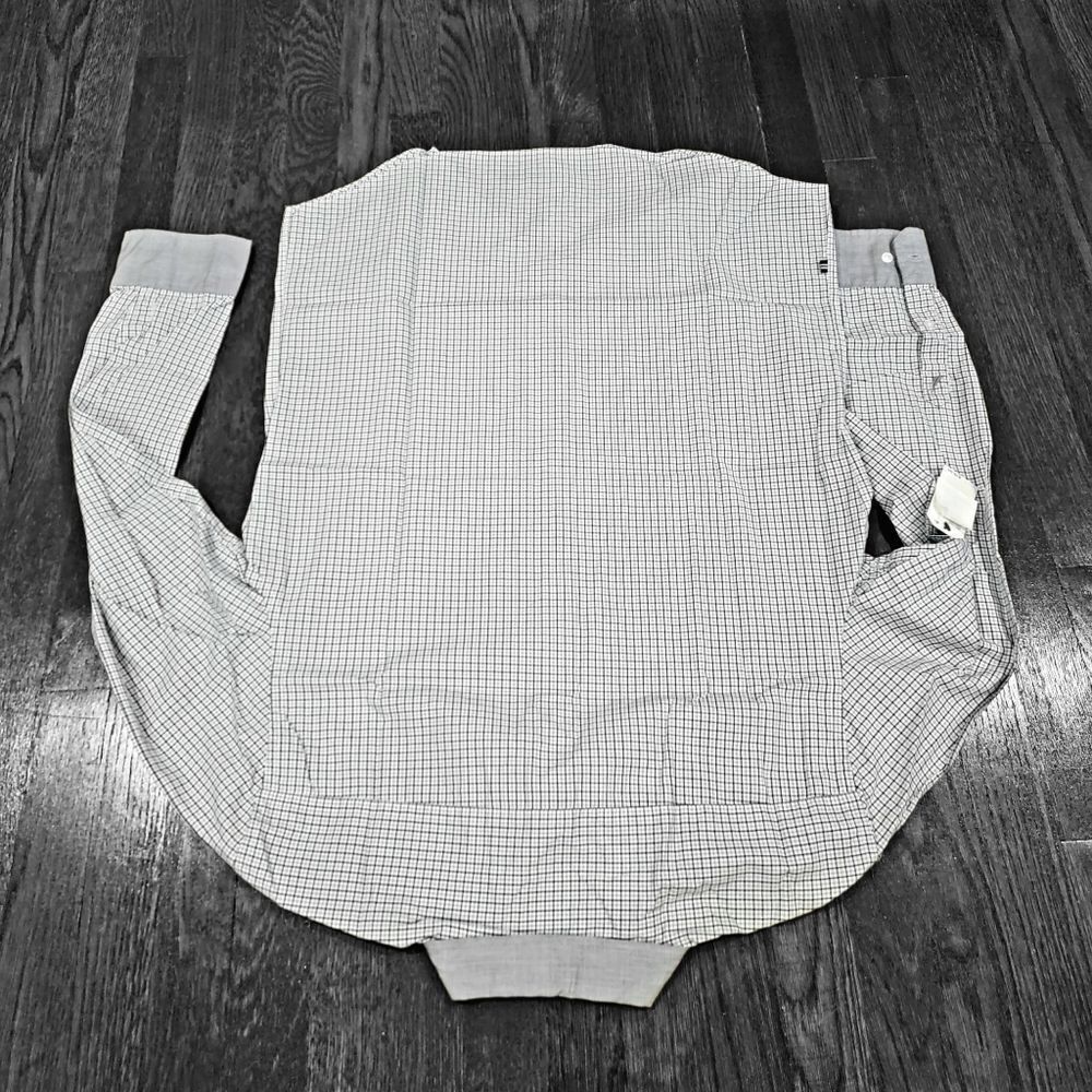 New Gray Men's Size Plaid-Print Button Down Shirt - Picture 4 of 5